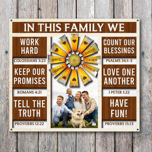 In This Family We Have Fun, Personalized 2 Layers Wood Sign, Gift for Family Members - Wood Sign - GoDuckee