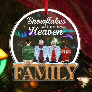 Snowflakes Are Kisses From Heaven Personalized Heaven Family Ornament, Christmas Tree Decor - Ornament - GoDuckee