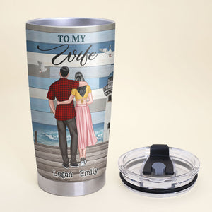 Sometimes It's Hard To Find Words To Tell You How Much You Mean To Me Personalized Couple Tumbler - Tumbler Cup - GoDuckee