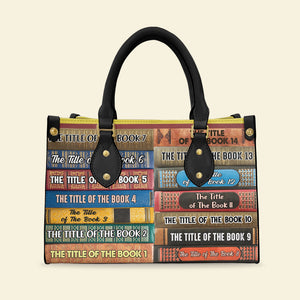 Custom Book Titles Personalized Reading Books Leather Bag Gift For Book Lovers - Leather Bag - GoDuckee