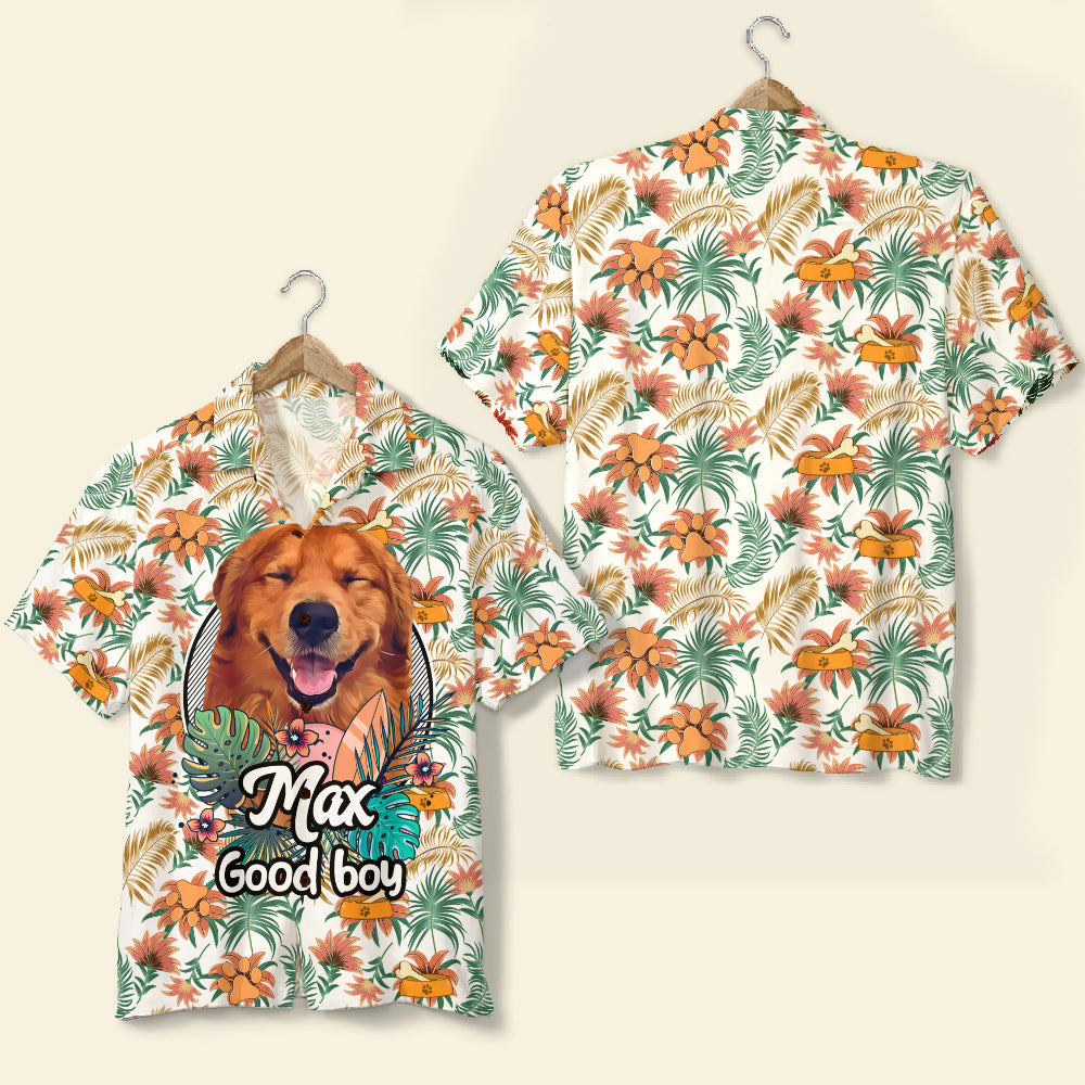 Custom Dog Face Hawaiian Shirt, Gift For Dog Lover, Dog Mom, Dog Dad - Hawaiian Shirts - GoDuckee