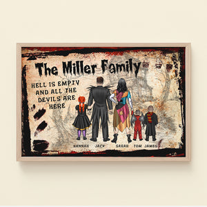 The Hell Is Empty Cos All The Devils Are Here, Personalized Horror Family Canvas Print - Poster & Canvas - GoDuckee