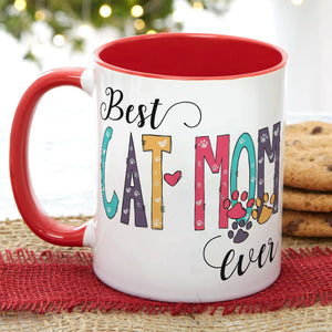 Best Cat Mom Ever Personalize Mug, Gift For Cat Lovers, Funny Cat Mom Mug - Coffee Mug - GoDuckee