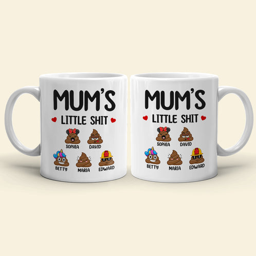 Family Funny Kids, Mom And Children White Mug 02DTDT100323 - Coffee Mug - GoDuckee