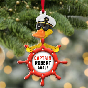 Cruising Captain Duck Ahoy, Personalized Acrylic Ornament - Ornament - GoDuckee