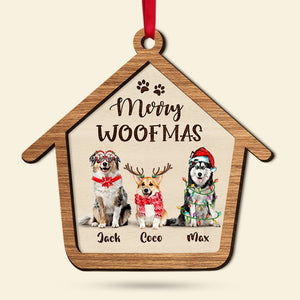 Merry Woofmas Personalized Dog Ornament, Christmas Tree Decor - Ornament - GoDuckee