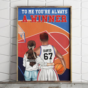 Personalized Basketball Couple Poster - You're Always A Winner - Couple Shoulder to Shoulder - Poster & Canvas - GoDuckee