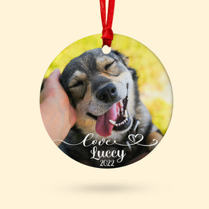 Dog Memorial Christmas Ornament - Upload Dog Image, Dogs Are Angels Sent From Heaven - Ornament - GoDuckee