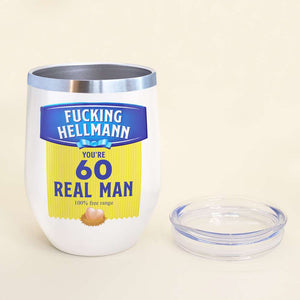 Drinking Old Man - Personalized Birthyear Wine Tumbler - Fuckking Hellmann, You're Real Man - Wine Tumbler - GoDuckee