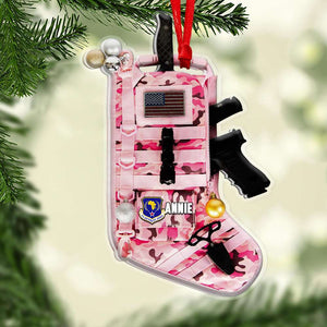 Military Tactical Christmas Stocking Personalized Acrylic Ornament, Christmas - Ornament - GoDuckee