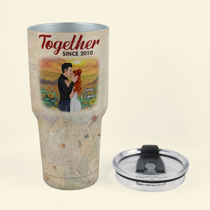 You & Me It's A Forever Kind Of Thing Personalized Couple Tumbler, Gift For Couple - Drinkware - GoDuckee