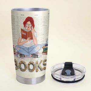 Personalized Book Lover Tumbler Cup, Custom Book Titles, Gift For Her - Tumbler Cup - GoDuckee