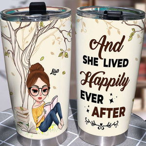 Book And She Lived Happily Ever After Personalized Tumbler - Tumbler Cup - GoDuckee
