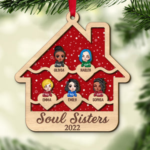 Soul Sisters Personalized Sisters Ornament, Christmas Tree Decor - Ornament - GoDuckee