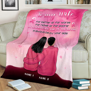 Breast Cancer Awareness - Personalized Pink Couple Blanket - To My Wife, For Better or For Worse - Blanket - GoDuckee