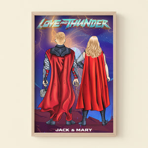 Love And Thunder Personalized Couple Wall Art, Gift For Couple - Poster & Canvas - GoDuckee