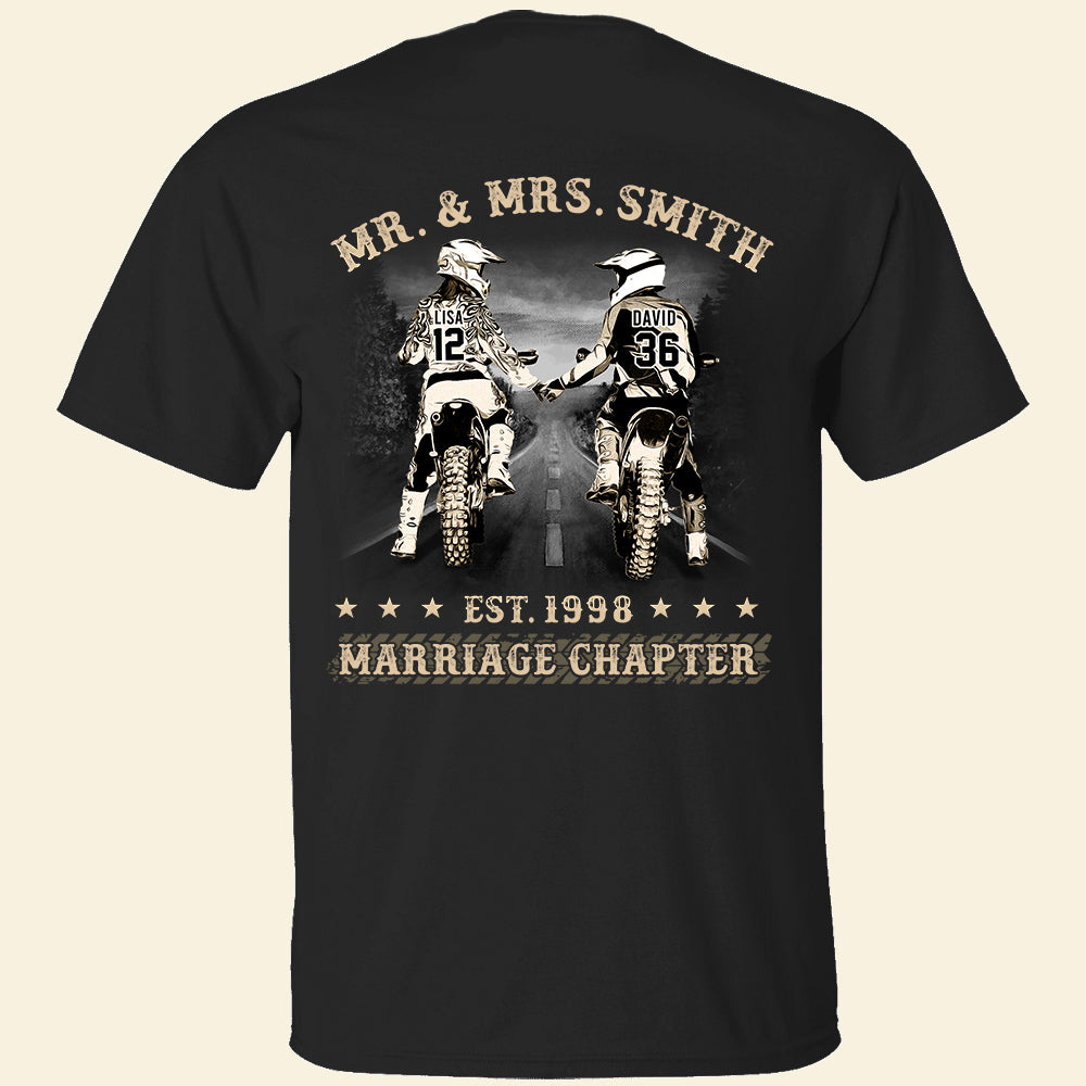 Motocross Marriage Chapter - Personalized Shirts - Gift for Him/Her - Couple On The Ride - Shirts - GoDuckee