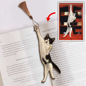 Lazy Funny Cat - Personalized Wooden Bookmark - Gift for Book Lovers - Bookmarks - GoDuckee