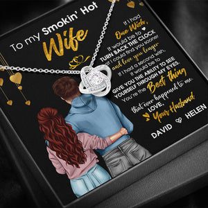 Couple To My Smokin' Hot Wife - Personalized Love Knot Necklace - Gift for Couple - Jewelry - GoDuckee