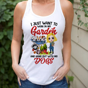 I Just Want To Work In My Garden And Hang Out With My Dogs Personalized Gardening Shirt - Shirts - GoDuckee