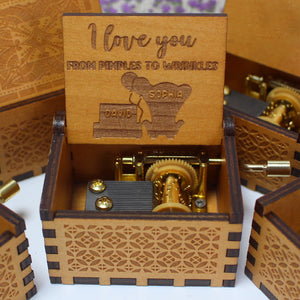 I Love You From Pimples To Wrinkles - Personalized Couple Music Box zimo-03QHDT241222 - Decorative Plaques - GoDuckee