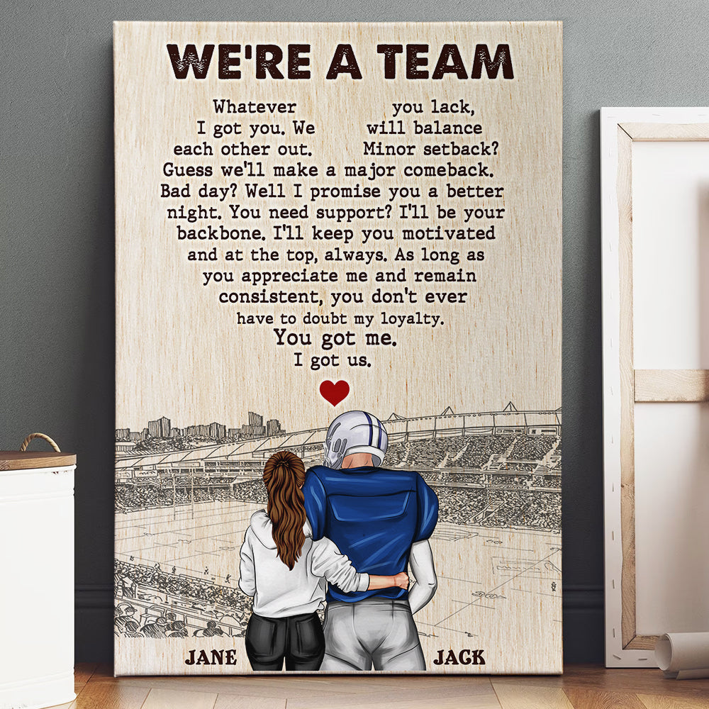 Personalized Football Canvas Print, Gift For Couple- We Are A Team - Poster & Canvas - GoDuckee