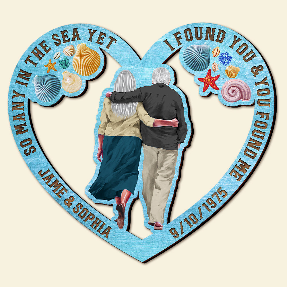 I Found You & You Found Me Personalized Couple Wood Sign, Gift For Couple - Wood Sign - GoDuckee