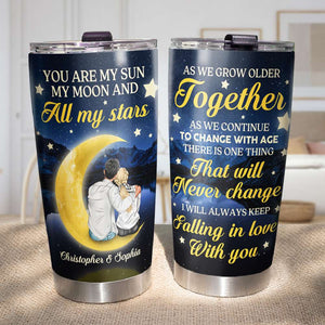 You Are My Sun My Moon And My All Stars Personalized Couple Tumbler Cup - Tumbler Cup - GoDuckee