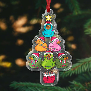 Duck Duck- Christmas Tree Personalized Ornament Acrylic Custom Shape Ornament, Christmas Gift - Ornament - GoDuckee