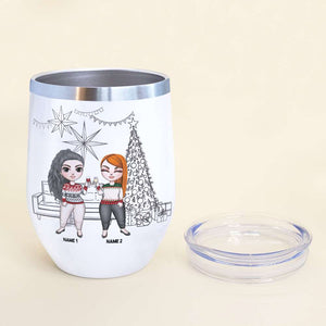Personalized Drinking Girls Bestie Wine Tumbler - Hangovers Are Temporary Drunk - Fashion Girl Doll Bar - Wine Tumbler - GoDuckee