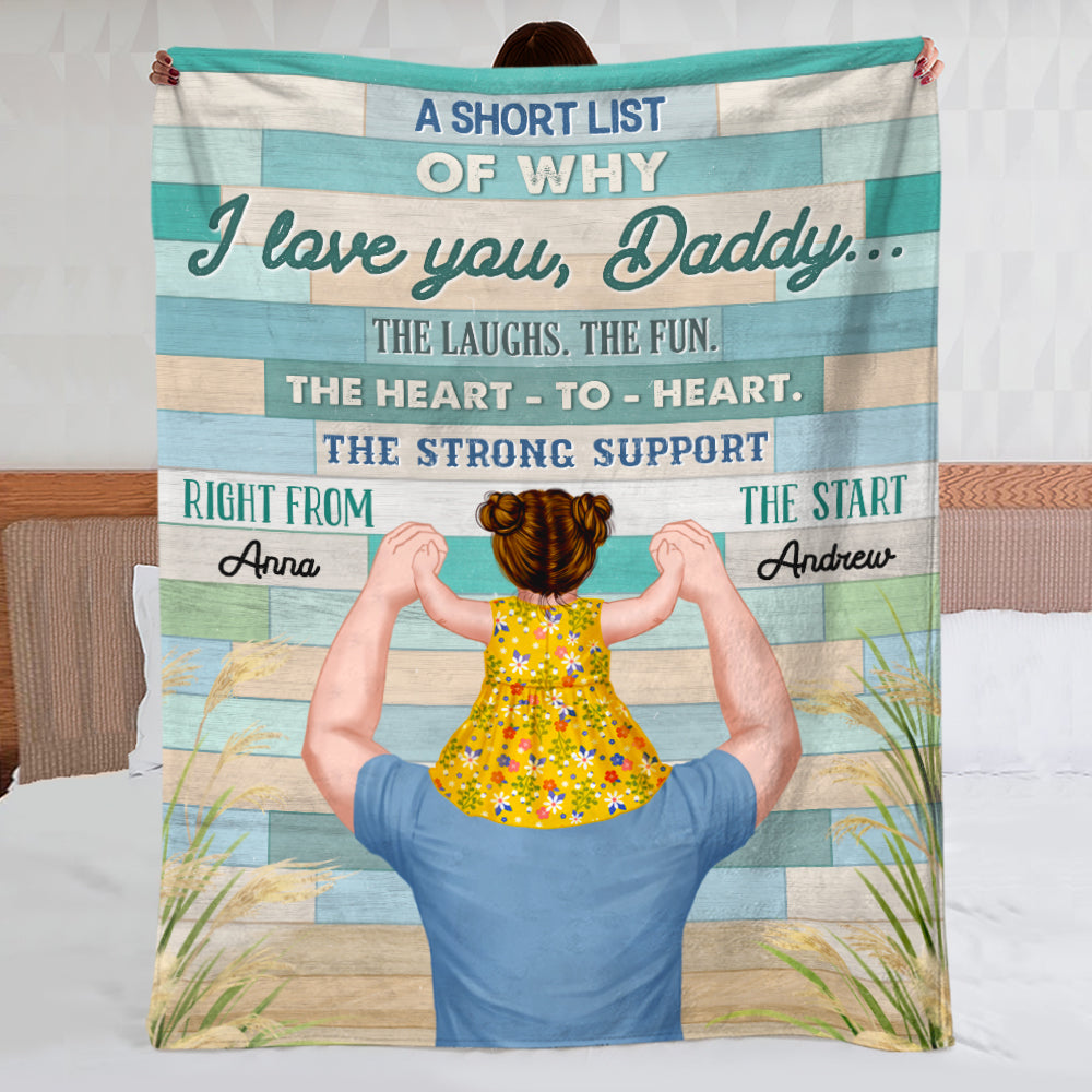 I Love You Daddy - Personalized Father's Day Blanket - Gift For Dad - Blanket - GoDuckee