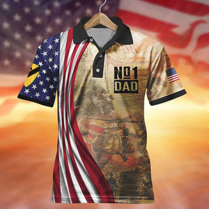 Veteran Dad Dedicated and Devoted To Family Friends Freedom, Personalized Polo Shirt, Gifts for Dads - AOP Products - GoDuckee