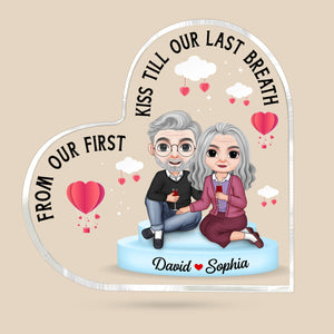 From Our First Kiss Till Our Last Breath - Personalized Couple Plaque - Gift For Couple - Decorative Plaques - GoDuckee