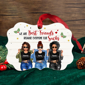 Friends Because Everyone Sucks - Personalized Ornament - Ornament - GoDuckee