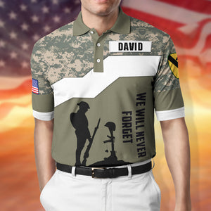 Veteran We Will Never Forget, Personalized Polo Shirt, Military Gifts, Custom Military Unit - AOP Products - GoDuckee