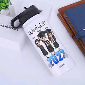 Graduation Water Bottle - Personalized Girl & Boy - We Did It Behind You All Your Memories - Water Bottles - GoDuckee