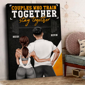 Personalized Gym Couple Poster - Couples Who Train Together Stay Together GYM2104 - Poster & Canvas - GoDuckee