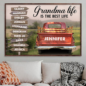Personalized Grandma Life Poster - Grandma Life Is The Best Life - Red Truck - Poster & Canvas - GoDuckee