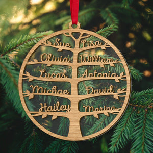 Personalized Family Ornament, Custom Family Name Tree, Christmas Tree Decor - Ornament - GoDuckee