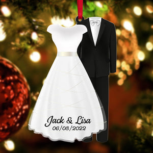 Personalized Newlywed Couple Ornament, Christmas Gift For Couple - Ornament - GoDuckee