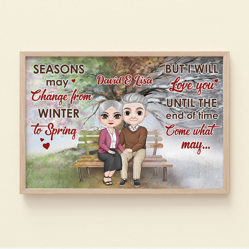 Seasons May Change From Winter To Spring Personalized Couple Canvas Print, Gift For Couple - Poster & Canvas - GoDuckee