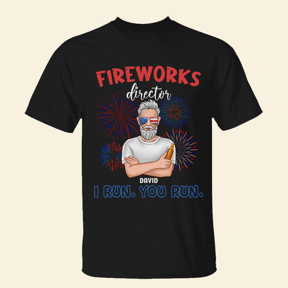 Dad and Kid Fireworks Director and Assistant, Personalized Shirts, Family Matching Shirts - Shirts - GoDuckee