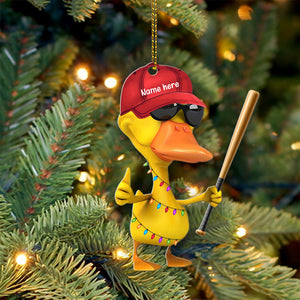 Baseball Duck - Personalized Christmas Ornament - Christmas Gift For Baseball Lovers - Ornament - GoDuckee
