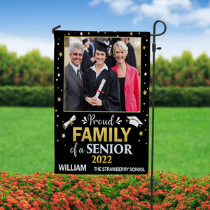 Personalized Graduation Flag - Proud Family Of A Senior - Laughing Graduate - Flag - GoDuckee