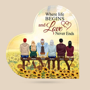 Where Life Begins And Love Never Ends Personalized Family Plaque, Gift For Family - Decorative Plaques - GoDuckee