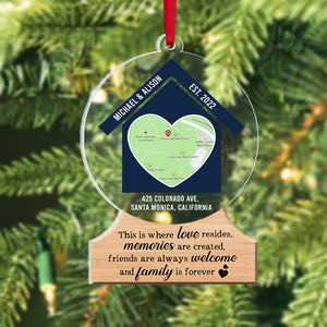 This Is Where Love Resides Memories Are Created Personalized Family Ornament, Custom Love Map - Ornament - GoDuckee