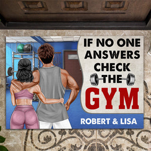 Personalized Gym Couple Doormat - If No One Answers Check The Gym - Doormat - GoDuckee