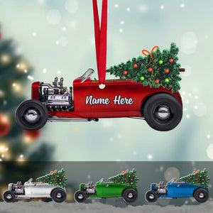 Hot Rod and Christmas Tree - Personalized Christmas Ornament - Ornament - GoDuckee