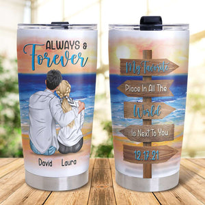 Personalized Couple Tumbler - My Favorite place In All The World Is Next To You - - Tumbler Cup - GoDuckee