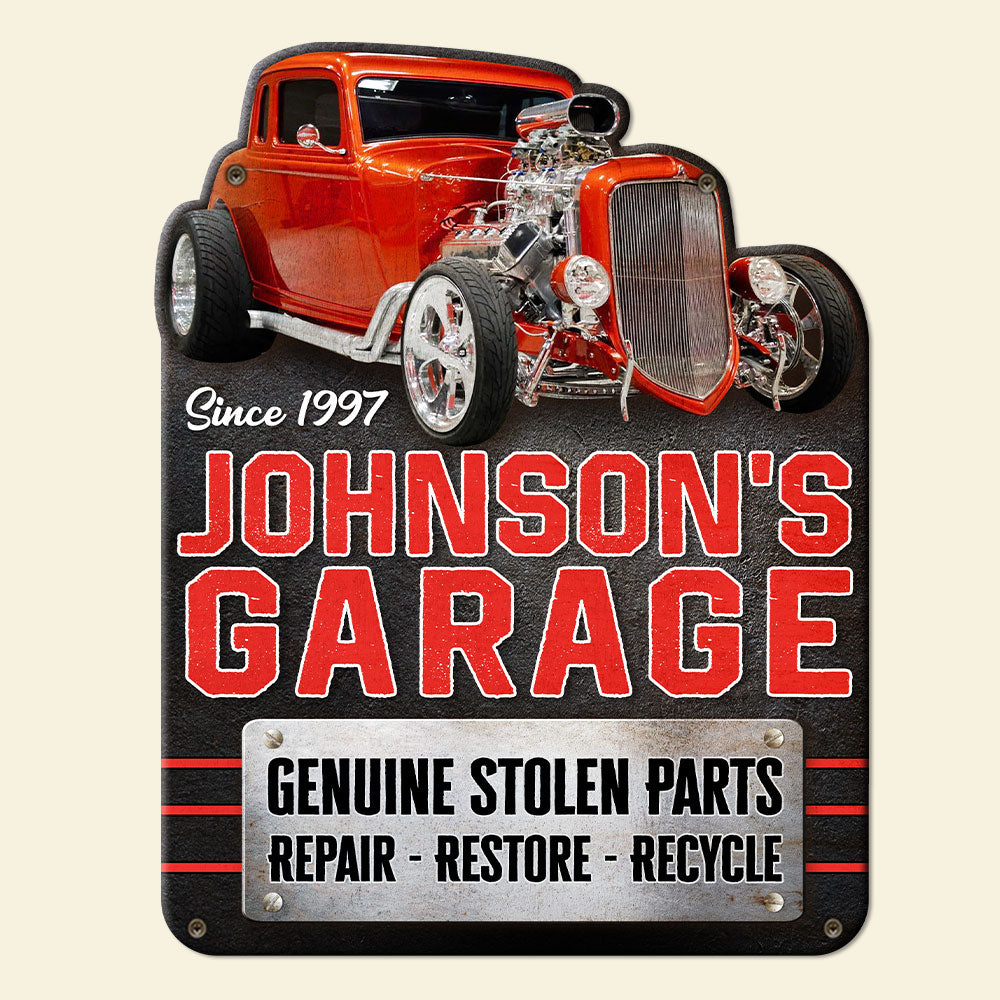 Custom Hot Rod Garage Metal Sign, Gift For Hot Rod Lovers - Metal Wall Art - GoDuckee